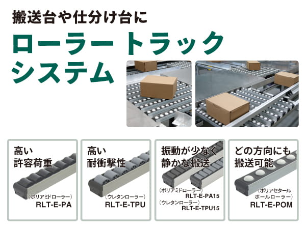 搬送台や仕分け台に。「ローラートラックシステム」